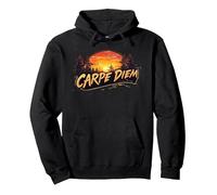 Carpe Diem Waldsonne Silhouette Pullover Hoodie, Unisex für Erwachsene, Schwarz, XL