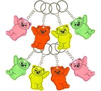 Carpeta 12 x Schlüsselanhänger Reflektor * Teddy * inkl. Schlüsselkette ┃ Perfekt für Schüler in der dunklen Jahreszeit ┃Schultüte Mitgebsel Kindergeburtstag ┃ Kinder lieben diesen Teddybär