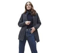 Carraig Donn Klassische Merino-Bienenwabe irische Aran-Wurfdecke , Holzkohle, Large