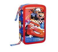 Cars - Federmäppchen mit 3 Reißverschlüssen - Saetta MCQUEEN - Offizielles Produkt Disney Cars (rot/hellblau)