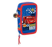CARS RACE READY Federmäppchen für Kinder, Federmäppchen mit Farben, mit 28 Utensilien, ideal für Kinder von 5 bis 14 Jahren, bequem und vielseitig, Qualität und Widerstandsfähigkeit, 12,5 x 4 x 19,5