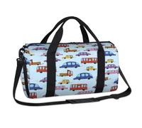 Cars-Sporttasche, Motiv: Cartoon-Autos, Wochenende, Übernachtung, lässige Tragetasche, Reisetasche, Reisetasche, Reisetasche, für Kinder, Mädchen, Jungen, Damen, Herren