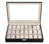 CARSGE Uhrenkasten Uhrenbox Uhrenetui für 20/24 Uhren Uhrenkoffer, Noble mit weicher Haptik (24)