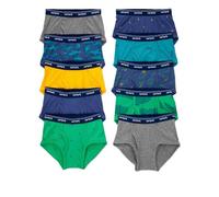 Carter's 10er-Pack Baumwoll-Slips, Blau/Grün/Grau/Gelb, 10-12 Jahre
