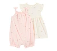 Carter's 2-tlg. Set Kleid Flügelarm und Spieler Regenbogen 68 natur/rosa