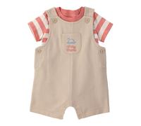 Carter's 2-tlg. Set T-Shirt und Latzhose Ringel 62 beige/natur/rost
