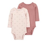 Carter's 2er-Pack Bodys langarm Regenbogen 68 rosa/altrosa