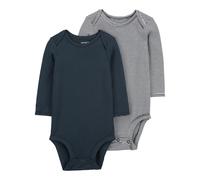 Carter's 2er-Pack Bodys langarm Ringel 62 dunkelblau/weiß