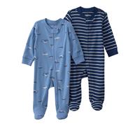 Carter's 2er-Pack Schlafoveralls mit Fuß Ozean Ringel Rippqualität 50 marine/blau/bunt