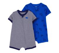 Carter's 2er-Pack Spieler Frottee Ringel Fahrzeuge 62 blau/weiß