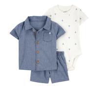 Carter's 3-tlg. Set Body kurzarm, Chambray-Hemd und Shorts Anker 86 denim/natur