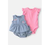 carter's 3tlg. Outfit in Hellblau - Größe 68 | Baby Bodys