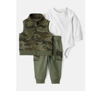 carter's 3tlg. Outfit in Khaki - Größe 62 | Babyjacken