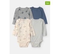 Carter's 4er-Pack Bodys langarm Safari Ringel 74 natur/grau/blau