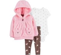 Carter's Baby-Mädchen, 3-teiliges Layette-Set, Bärenrosa/mehrfarbig, 3 Monate