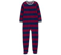 Carter's Schlafanzug für große Jungen aus Microfleece mit Fuß, Rugby-Streifen/Rot/Marineblau, 8 Jahre
