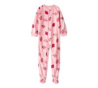 Carter's Schlafanzug für große Mädchen mit Fuß, Microfleece, Rosa Erdbeere, 8 Jahre