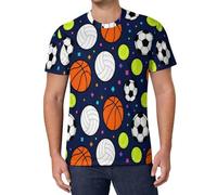 Cartoon-Ball-Thema Fußball Fan T-Shirt Lustige Sterne 3D-Drucken Atmungsaktiv Schnelltrocknend Sport Casual Lose Fanshirt Top Für Herren Damen Atmungsaktiv Lässige Basic Shirts