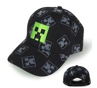 Cartoon Baseball Cap Kinder Snapback Kappe, Jungen Baseballmütze Sonnenmütze, Miner Outdoor Sports Casual Baseballmütze, Pixelig Grid Sonnenhut (DE/NL/SE/PL, Numerisch, 52, Schwarz)