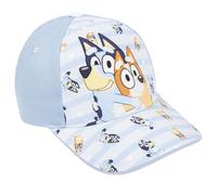 CARTOON Bluey Mädchenmütze mit verstellbarem Visier, Sommerhut Größe 51 cm, Sonnenhut für Kinder mit Bluey und Bingo, 65 % Baumwolle, 35 % Polyester, offizielles Bluey, himmelblau, 51