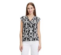 Cartoon Damen Casual-Bluse mit Muster, black, Gr. 34