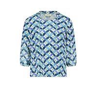 Shirtbluse CARTOON "Damen mit Schnürung", Damen, Gr. 42, blau, grün, Obermaterial: 100% Viskose, figurumspielend normal, Rundhals, Blusen (16792818-42) blau, grün
