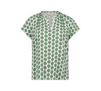 Shirtbluse CARTOON "Damen mit Rüschen", Damen, Gr. 40, grün, blau, Obermaterial: 100% Viskose, figurumspielend normal, Rundhals, Blusen (16000656-40) grün, blau