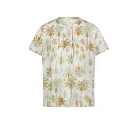 Cartoon Bluse Damen mit Rüschen Kurzarm V-Ausschnitt 55% Baumwolle/45% Lyocell Gr. 38 beige