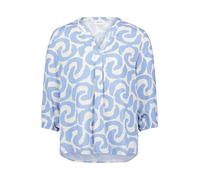 Cartoon Damen Blusenshirt mit Muster 38, Weiß/Blau