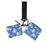 Cartoon-Brieftaschen für Damen, niedliches weißes Kätzchen, doppeltes Handgelenk, niedliches modisches Visitenkartenetui, Geldorganizer mit Reißverschluss, Münzfach für Frauen, 2 Stück, Niedliches