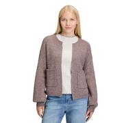 Strickjacke CARTOON "Cartoon Damen Strick-Cardigan mit Taschen", Damen, Gr. 40, lila (schwarz aubergine), Obermaterial: 62% Polyester recycelt, 25% Polyacryl, 6% Polyester metallisiert, 4% Wolle, 3% P