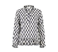 Schlupfbluse CARTOON "Cartoon Casual-Bluse mit Raffung", Damen, Gr. 38, blau (blau, beige), Obermaterial: 55% Baumwolle, 45% Lyocell., modisch, lässig geschnitten normal, V-Ausschnitt, Blusen (8460062