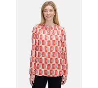 Schlupfbluse CARTOON "Cartoon Damen Casual-Bluse mit Knöpfen", Damen, Gr. 38, rot (rot, grau), Obermaterial: 100% Viskose., modisch, figurumspielend normal, Rundhals, Blusen (68797052-38) rot, grau