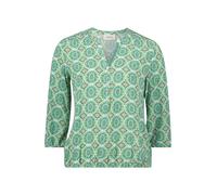 Cartoon Damen Casual-Bluse mit Muster 38, Green/Blue