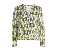 Cartoon Casual-Bluse Damen mit Muster Grün/Blau Größe 42