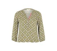 Cartoon Damen Casual-Bluse mit Muster Grün/Violett Größe 40