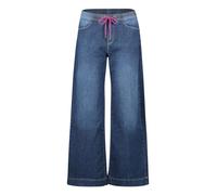 Slim-fit-Jeans CARTOON "Cartoon Casual-Hose mit weitem Bein", Damen, Gr. 38, Normalgrößen, blau (dunkelblau denim), Obermaterial: 98% Baumwolle, 02% Elasthan., modisch, ausgestellt, Jeans (77191320-38