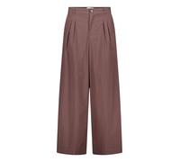 Stoffhose CARTOON "Damen mit Bundfalten", Damen, Gr. 40, Normalgrößen, dunkelbraun, Obermaterial: 71% Baumwolle, 25% Polyamid, 04% Elasthan, loose fit lang, Hosen Stoffhose (40984332-40) dunkelbraun