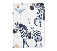 Cartoon Cute Black and White Flowers Leather Decorative Passport and Imaccine Card Wallet Combo Impfhülle Protector Cover Passport Case Travel Documents Wallet Ultra Slim, Niedliche schwarze und weiße