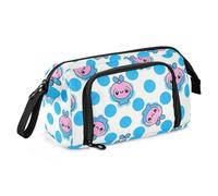 Cartoon Cute Blue-Peach Monster School Pencil Case Large Capacity Pencil Case Box Lightweight Pencil Case with Zipper for Adults School Must Haves