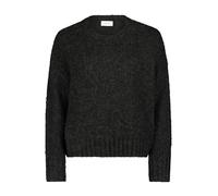 Strickpullover CARTOON "Cartoon Basic-Pullover mit Rundhalsausschnitt" Gr. 44, schwarz (anthrazit melange) Damen Pullover (55522029-44) anthrazit melange