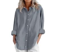 Cartoon Damen Bluse Leinen Blusen Basic Casual Tshirt Luftig Atmungsaktiv Sommerbluse Einfarbig Sport Tunikablusen für Alltag Reise Büro Sportshirt Damen Kurzarm