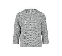 Cartoon Damen Blusenshirt mit Jacquard 44, Dunkelblau/Blau