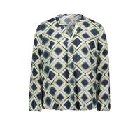 Cartoon Damen Blusenshirt mit Muster 36, Dark Blue/Green