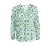 Cartoon Damen Blusenshirt mit Muster 36, Green/Blue