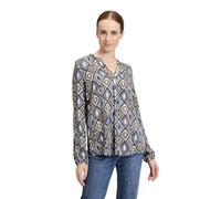 Cartoon Damen Blusenshirt mit Muster 38, Braun/Blau