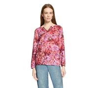 Cartoon Shirtbluse Damen mit Raffung V-Ausschnitt Loose Fit Größe 38 Violett/Rot