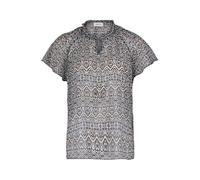 Cartoon Damen Blusenshirt mit Schnürung Schwarz/Grün,42