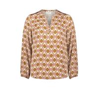 Cartoon Damenbluse Kurzarm Casual mit Knöpfen Größe 42 Brown/Rosé