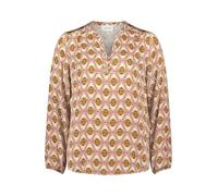 Cartoon Casual-Bluse Damen mit Knöpfen, braun/rosé, Größe 46